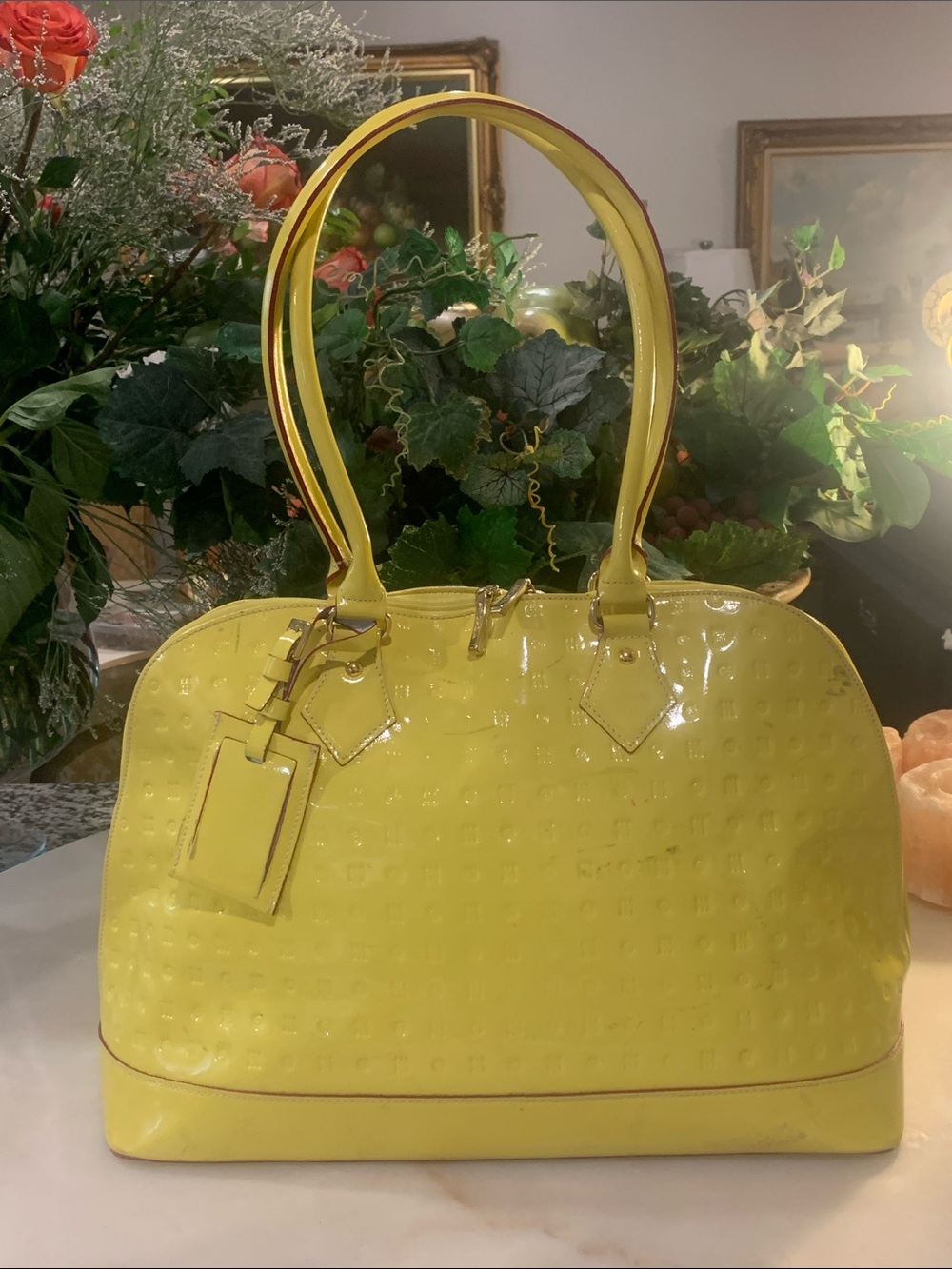 Arcadia yellow leather Large bag